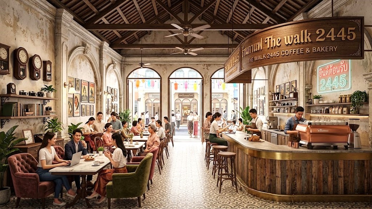 ร้านกาแฟและเบเกอรี่ในอาคารโบราณ